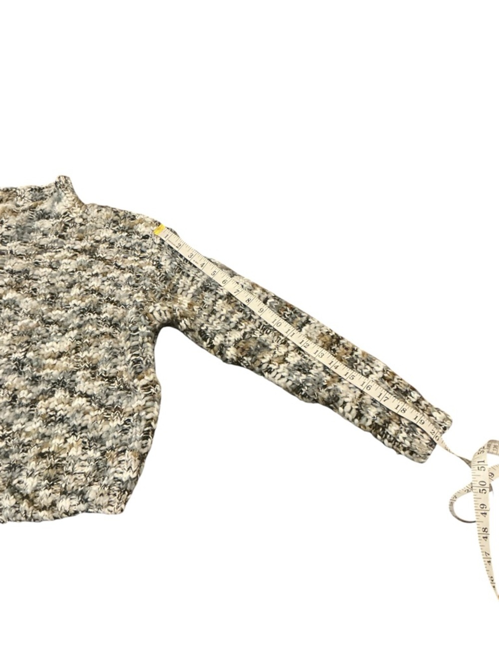 Black Tape Chunky Knit Sweater Women Size M Cozy Textured Pullover Neutral Tones - Picture 6 of 8